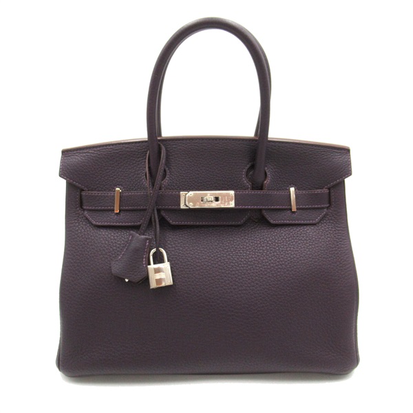 HERMES Birkin 30 Hand bag sac T Togo leather Cassis purple Used SHW