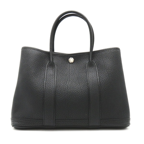 HERMES Garden party 30 TPM Hand bag Negonda leather SHW Calfskin Noir Black Used