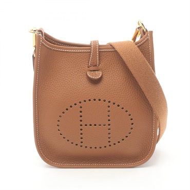 HERMES Evelyn TPM Shoulder Bag Taurillon Clemence Leather GHW Gold Used Women
