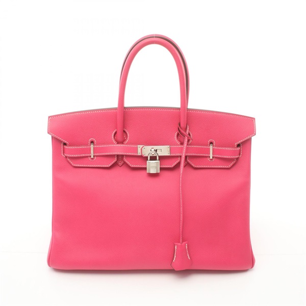 HERMES Birkin 35 Rose tyrien Hand bag Epsom leather SHW Pink Used Women