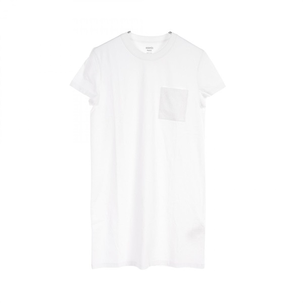 HERMES long T-shirt one piece #38 dress cotton White