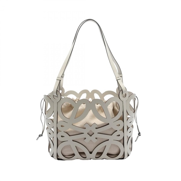 LOEWE Anagram Cutout Small Tote Hand Bag 0010698736 leather White Used Women