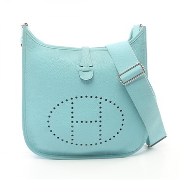 HERMES Evelyne 3 Trois PM Blue atoll Shoulder Bag Clemence leather Used Women T