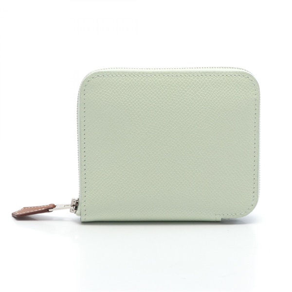 HERMES Azap Compact SilkIn around compact wallet U Epsom Vert Fizz SHW Used