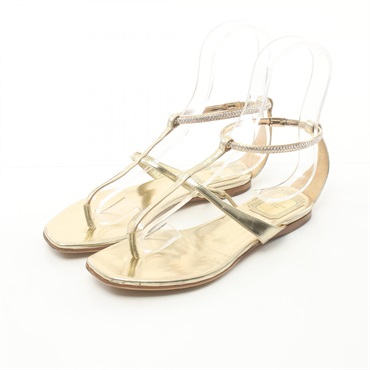 Christian Dior Sandals shoes leather Gold Used Women size 34