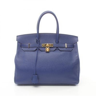 HERMES Birkin 35 Hand bag Epsom Leather GHW Blue electric Used Women