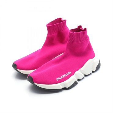 BALENCIAGA SPEED TRAINER sneakers Shoes Fabric Pink Used Women #23