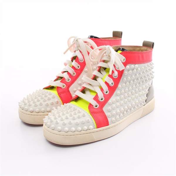 Christian Louboutin sneakers Shoes leather White Multicolor Used Women #35 1/2