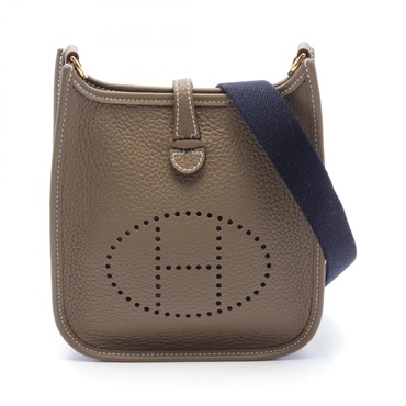 HERMES Evelyne TPM Shoulder crossbody Bag W Taurillon Clemence Etoupe Grey GHW