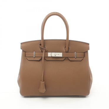 HERMES Birkin 30 Alezan Hand bag W Togo leather SHW Brown Used