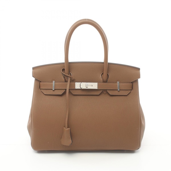 HERMES Birkin 30 Alezan Hand bag W Togo leather SHW Brown Used