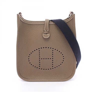 HERMES Evelyne Amazon TPM crossbody Shoulder Bag W H069426CK leather Etoupe Gray
