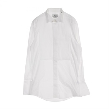 HERMES shirt #38 tops long sleeves cotton White Used