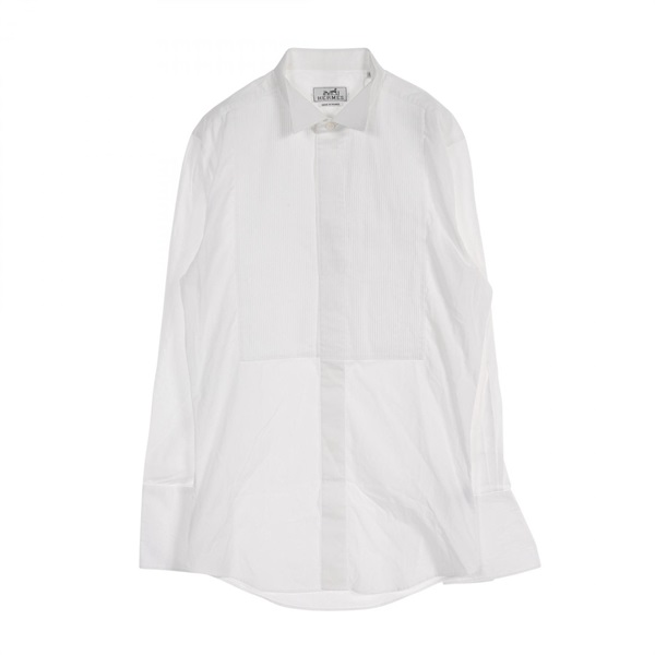 HERMES shirt #38 tops long sleeves cotton White Used