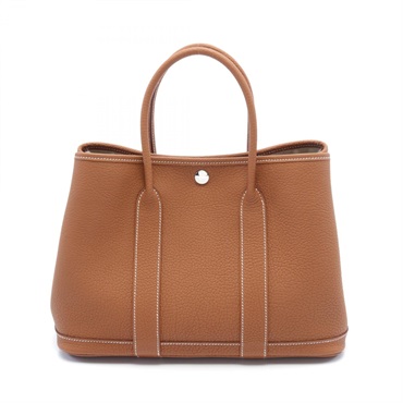 HERMES Garden party TPM Tote Bag W Negonda leather Gold SHW