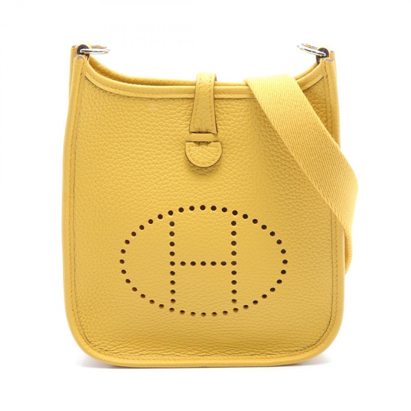 HERMES Evelyne TPM Sun Shoulder Bag Taurillon Clemence SHW Yellow Used Women