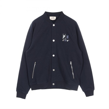 HERMES Teddy Leather Patch Jeu d'Adresse Blouson H457810HA01ME cotton Navy #M