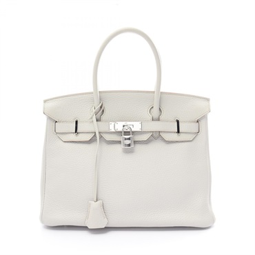 HERMES Birkin 30 Hand bag O Togo leather Pearl grey SHW Used