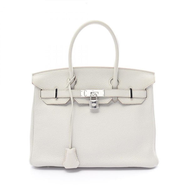HERMES Birkin 30 Hand bag O Togo leather Pearl grey SHW Used