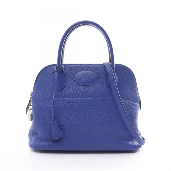 HERMES Bolide 31 2way shoulder Hand bag A Taurillon Clemence Blue royale SHW