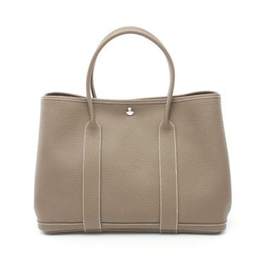 HERMES Garden Party PM Steeple Cadrige Tote Bag R Country Etoupe SHW Grey