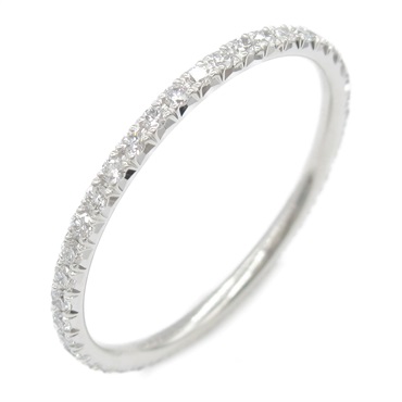 TIFFANY＆CO Full Eternity Metro Ring K18 WG White Gold Clear Used US size #5.5