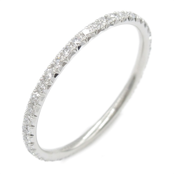 TIFFANY＆CO Full Eternity Metro Ring K18 WG White Gold Clear Used US size #5.5