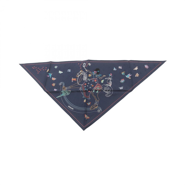 HERMES Carre HERMES STORY Scarf silk Navy Multicolor Used Women