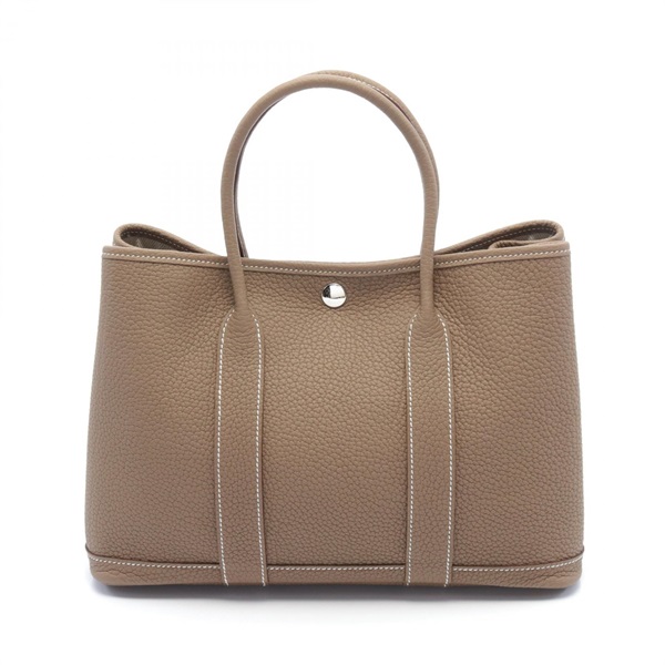 HERMES Garden party TPM Tote Bag W Negonda leather Etoupe Grey SHW