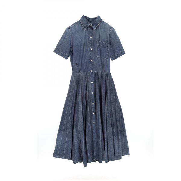 Dior Bee Dress 042R01A3330 denim Navy Used Women #I 38