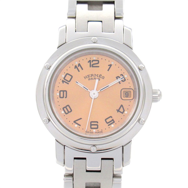 HERMES Clipper Wrist Watch CL4.210 Quartz Stainless Steel Used Women