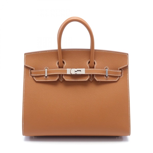 HERMES Birkin 25 Sellier Hand bag B Gold Epsom Brown Used SHW