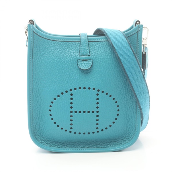 HERMES Evelyne TPM Amazon Shoulder Bag Taurillon Clemence SHW Blue paon Used