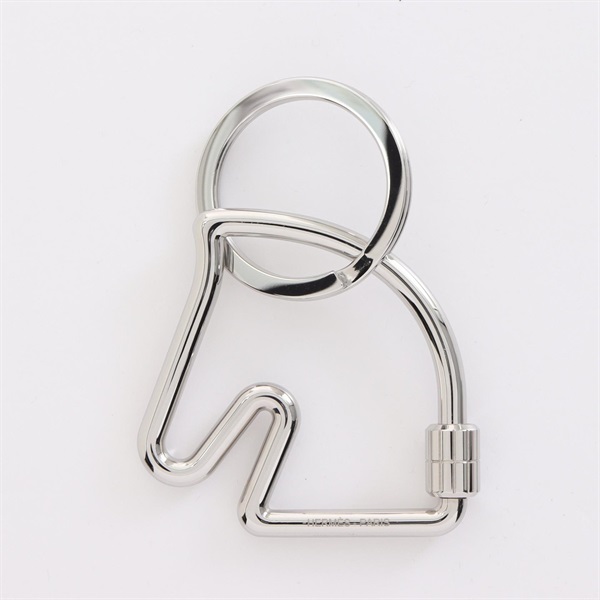 HERMES Cheval Horse key ring metal SHW Used Women