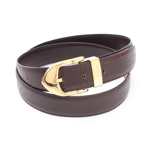 LOUIS VUITTON Ceinture Classic belt #110 M6841 Taiga leather Acajou Used