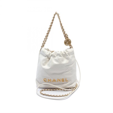 CHANEL CC Chanel 22 Mini Chain Shoulder Hand bag leather White Used Women Coco