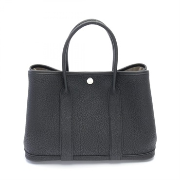 HERMES Garden party TPM Tote Hand Bag Negonda leather SHW Black Used Women