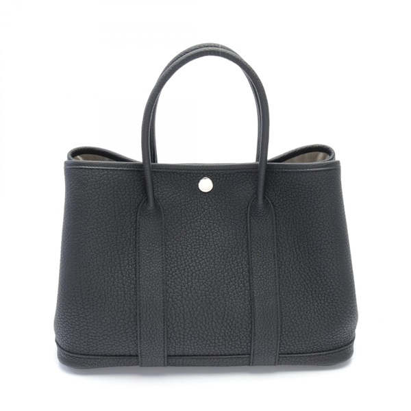 HERMES Garden party TPM Tote Hand Bag Negonda leather SHW Black Used Women