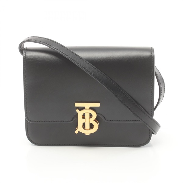 BURBERRY TB logo Shoulder Bag 8034550 leather Black Used Women