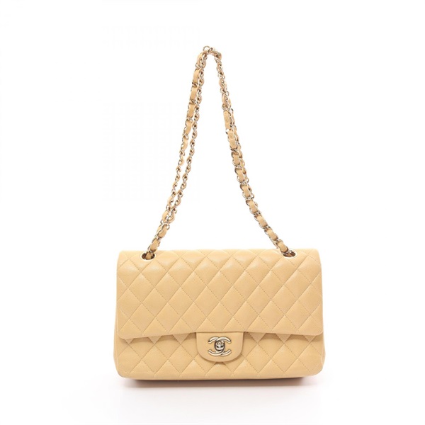 Chanel Beige Caviar Skin Quilted Matelase Shoulder Bag #3971