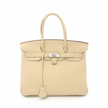HERMES Birkin 30 Hand bag L Togo leather Beige Parchemin SHW Used