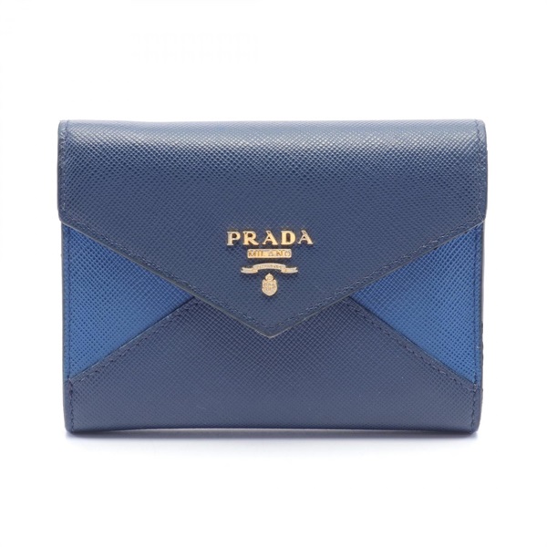 PRADA VELA Handbag 1BG867 Safiano leather Blue Navy Used Women