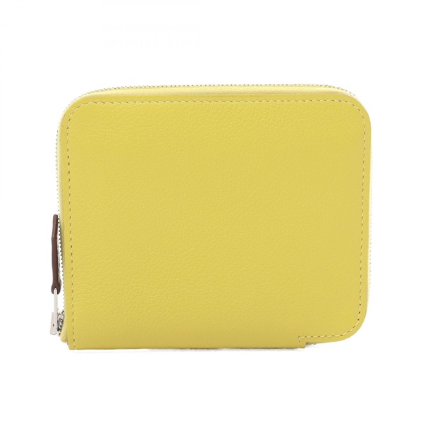 HERMES Azap compact silkin around zipper wallet B Evercolor Jaune de naples SHW