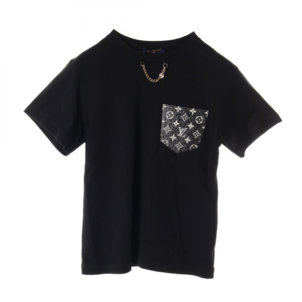 LOUIS VUITTON Monogram pocket T-shirt RW231A UOL FOTS97 cotton Black Used Women