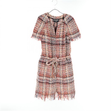 CHANEL Dress short sleeves #36 P57900V43868 wool Fabric tweed Multicolor Used