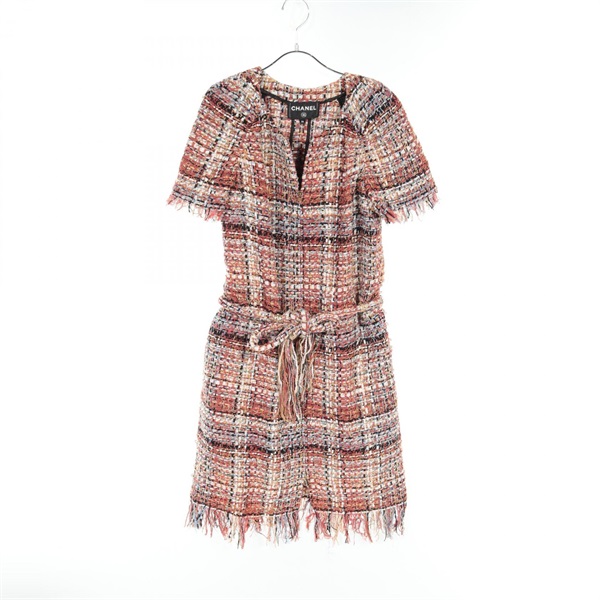 CHANEL Dress short sleeves #36 P57900V43868 wool Fabric tweed Multicolor Used