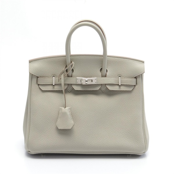 HERMES birkin 25 Hand bag Togo leather SHW pearl gray Used Women