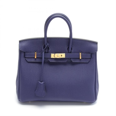 HERMES Birkin 25 Hand bag Togo leather GHW Blue encre Navy Used Women