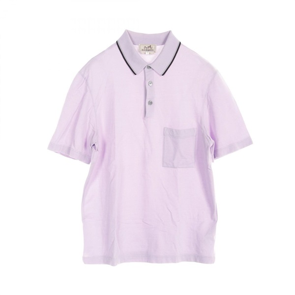 HERMES Polo shirt Tops cotton Purple Black Used mens size S