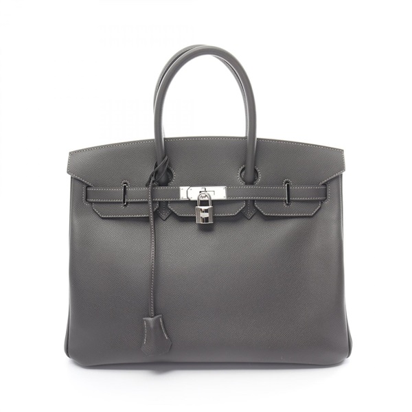 HERMES Birkin 35 Hand bag L Epsom leather Gray Graphite SHW Used